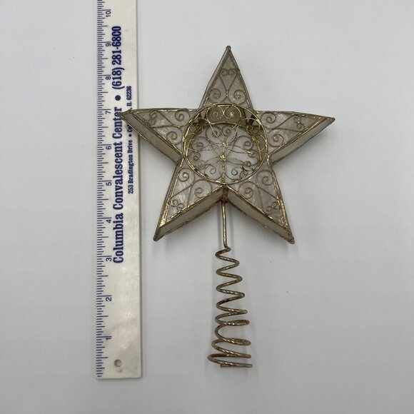 Vintage Gold Wire Star Tree Topper 8" - Picture 3 of 3